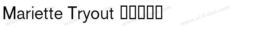Mariette Tryout字体转换
